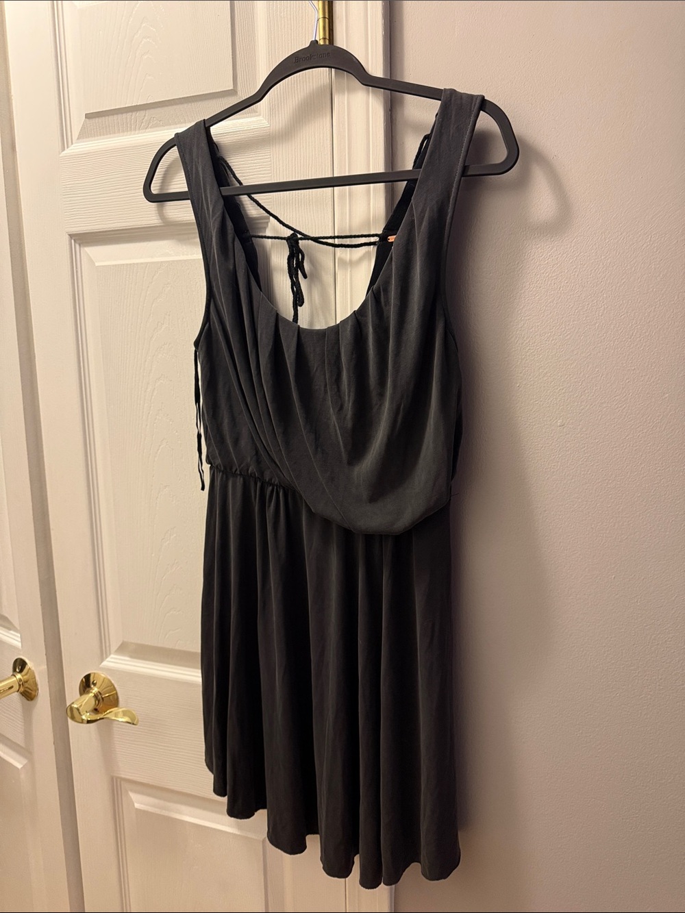 Free People black draped sleeveless dress